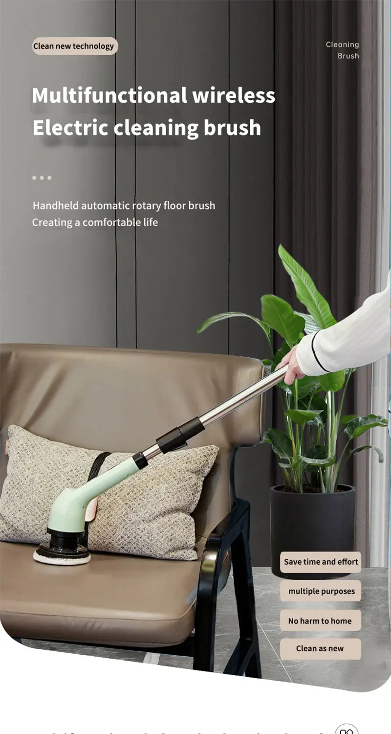 9-in-1 Electric Cordless Spin Scrubber for Deep Home Cleaning - 7