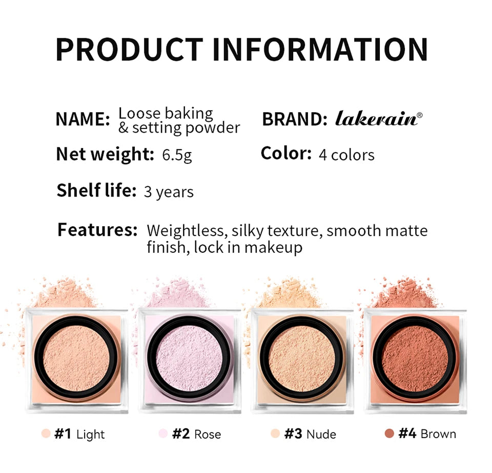 Matte Loose Baking and Setting Powder for Oil Control