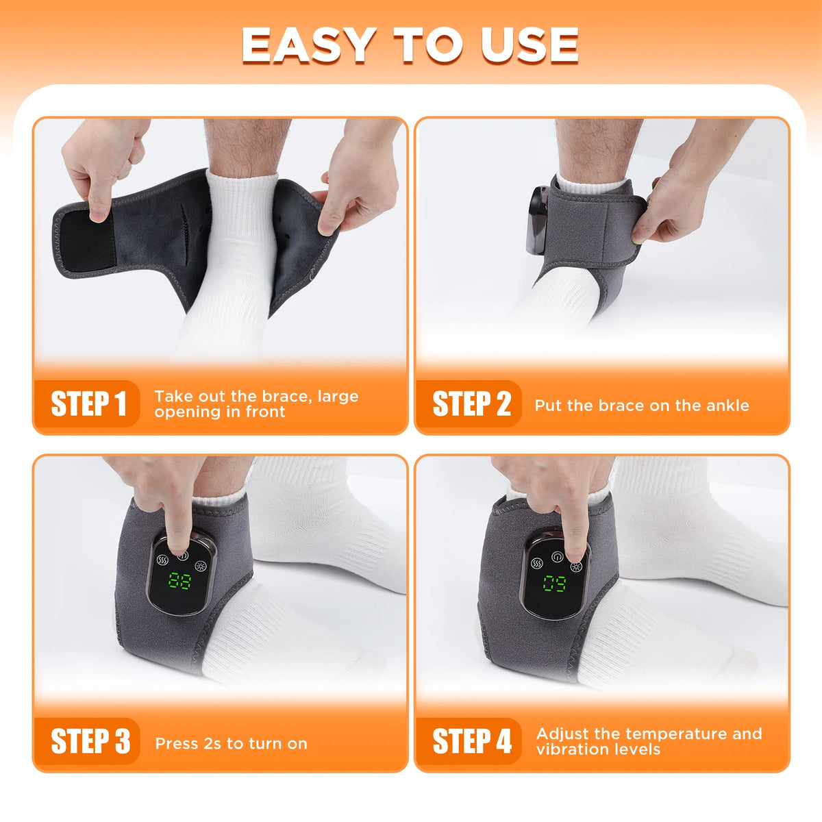Heated Vibrating Ankle Support Wrap