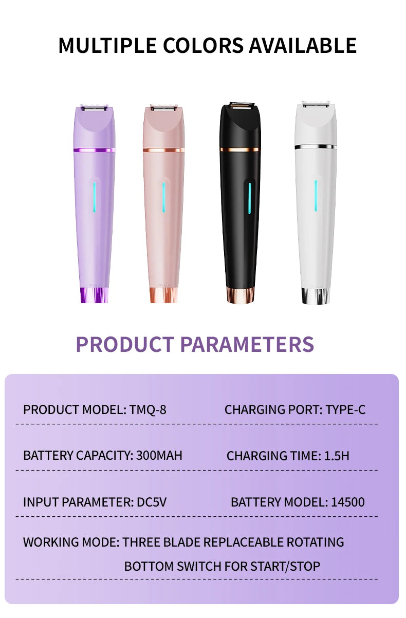 3-in-1 Waterproof Electric Shaver and Bikini Trimmer for Women