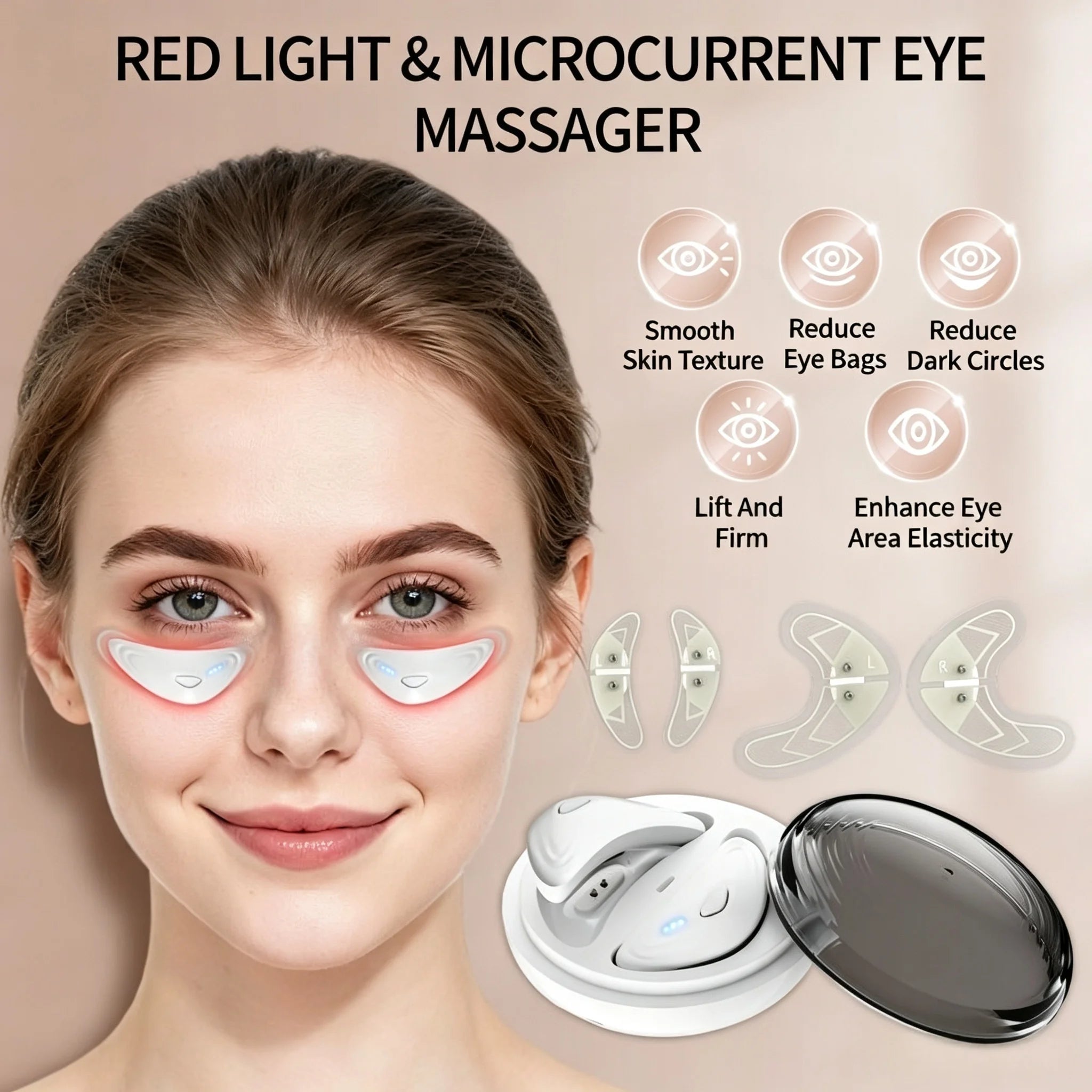 Red Light Microcurrent Under Eye Massager for Dark Circles - 8