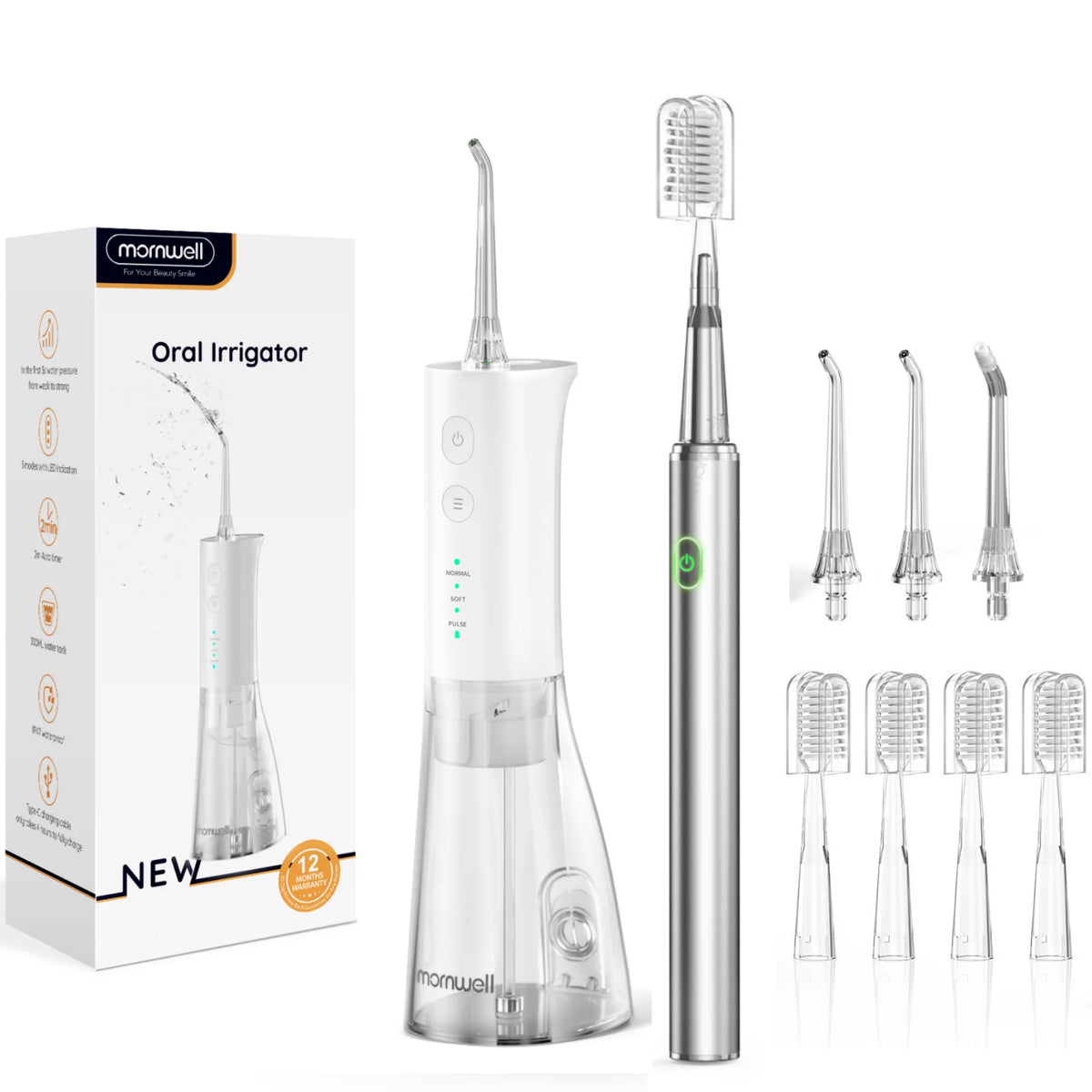 Electric Water Flosser and Sonic Toothbrush Oral Care Combo Kit