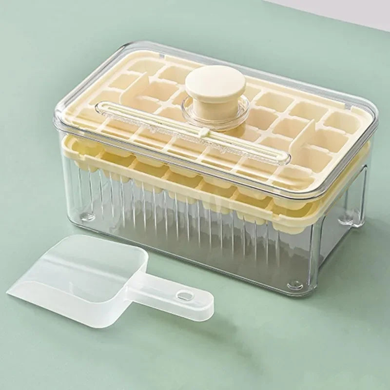 One-Press Easy Release Ice Cube Tray with Storage Box - 6
