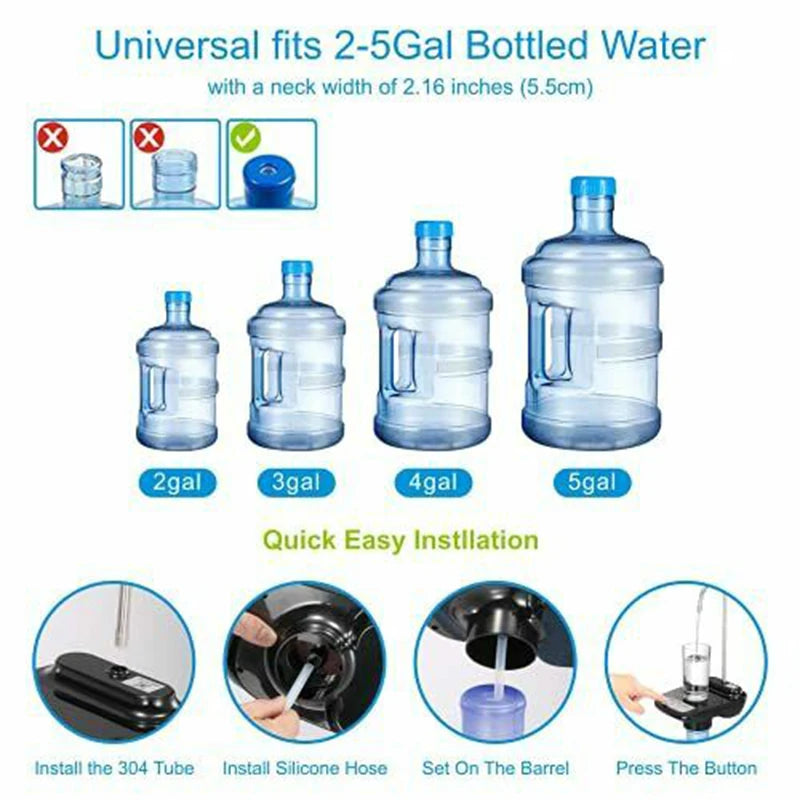 Automatic Rechargeable Electric Water Bottle Dispenser Pump - 5