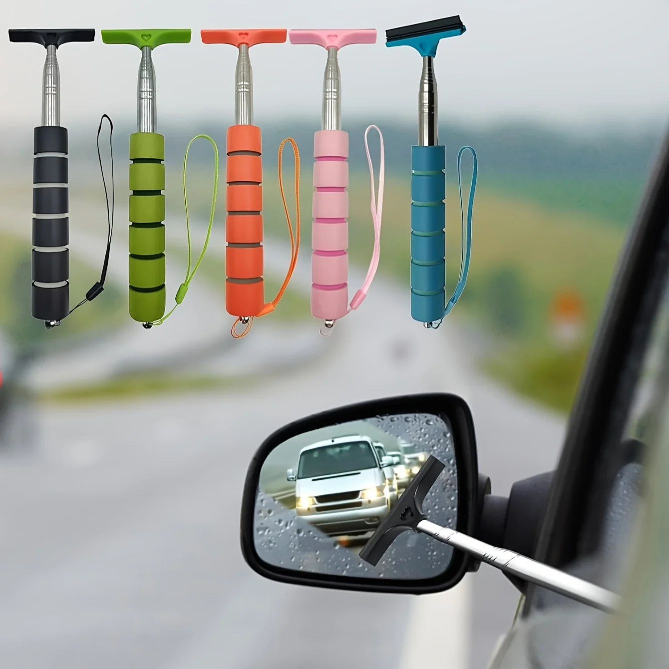 Extendable Car Rearview Mirror Squeegee - 6