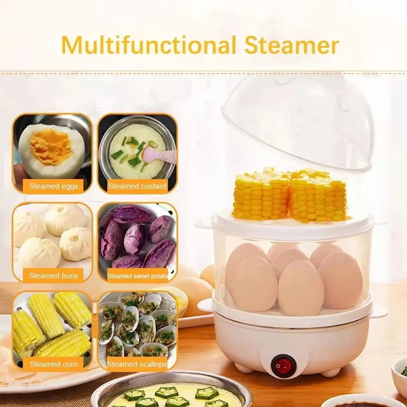 Double Layer Electric Egg Steamer and Food Cooker