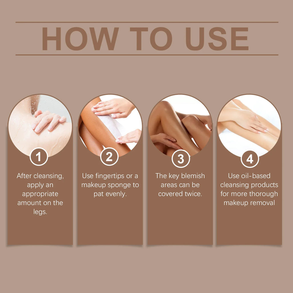 Waterproof Leg Makeup Concealer and Instant Bronzer Cream