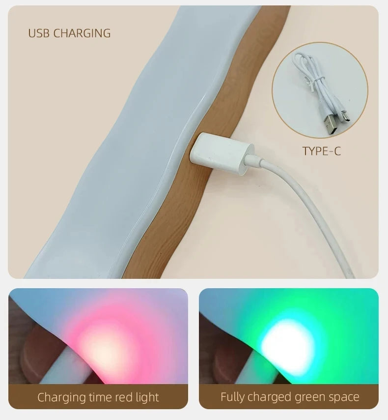 Portable Rechargeable Wooden Magnetic LED Wall Lamp - 13