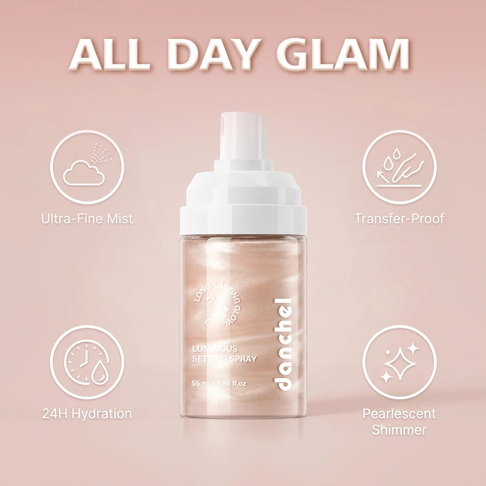 Luminous Hydrating Makeup Setting Spray for Radiant Dewy Finish