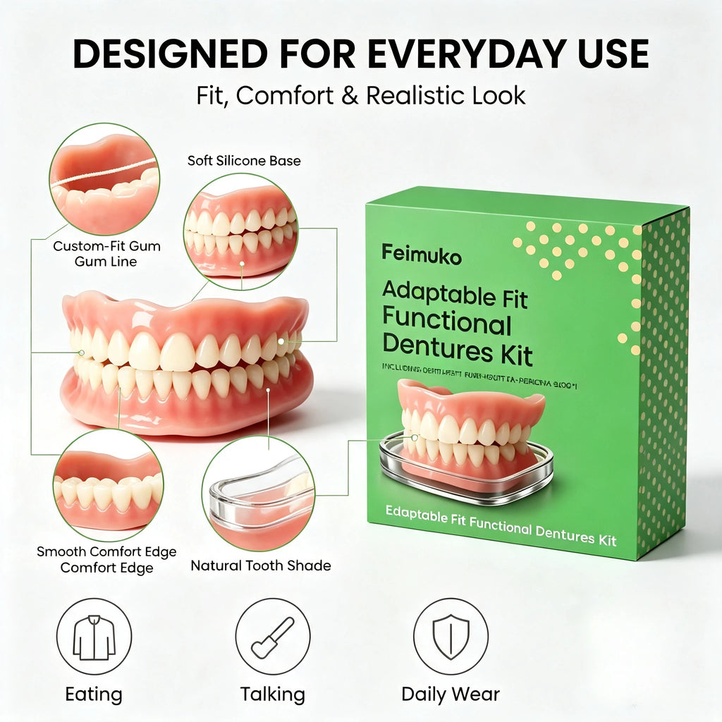 Instant Snap-On Silicone Dentures for Natural Smile