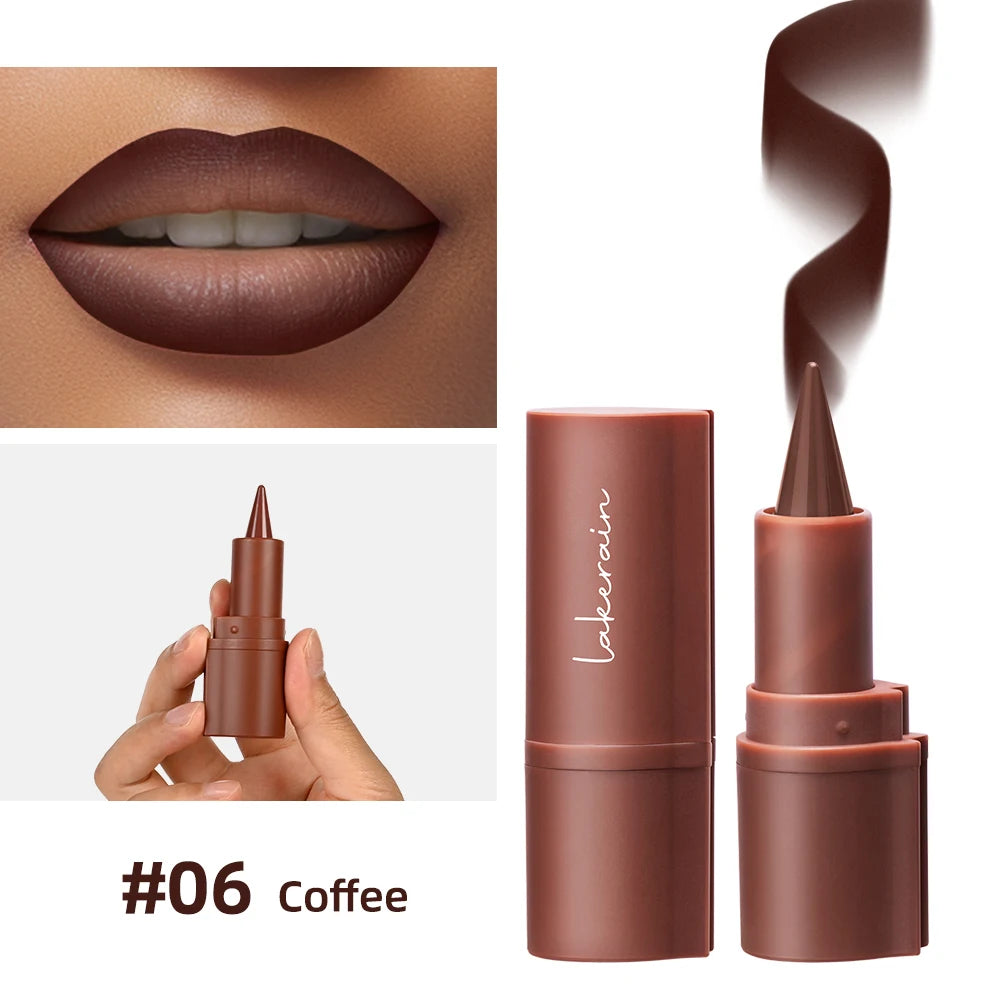 2-in-1 Waterproof Matte Lip Liner and Lipstick Crayon - 28