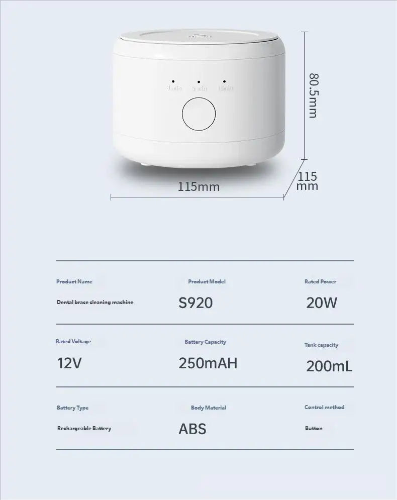 Portable Ultrasonic Denture and Retainer Cleaner