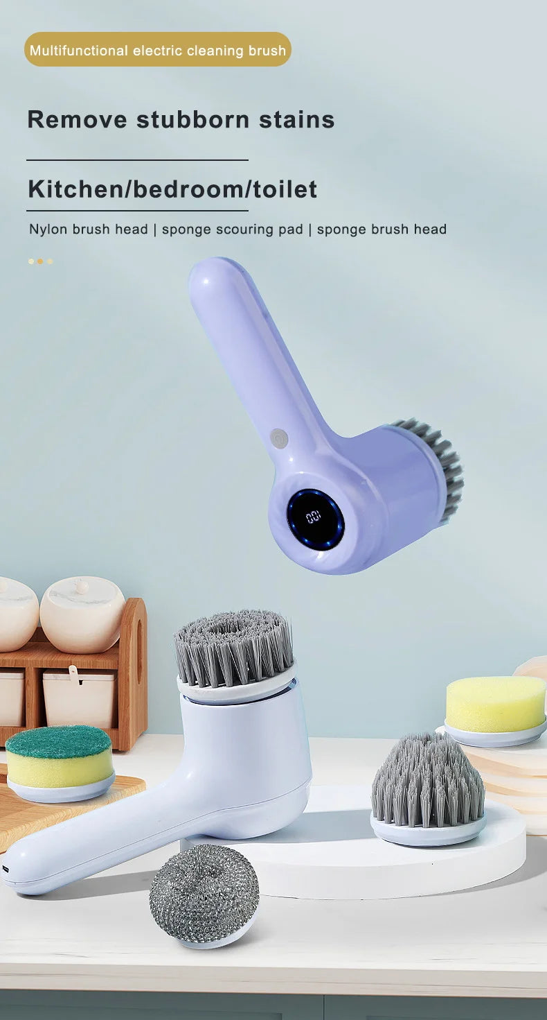 Electric Rotary Cleaning Brush for Kitchen and Bathroom