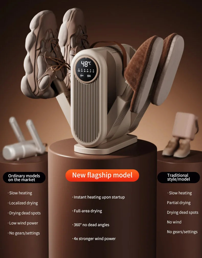 Foldable Electric Shoe Dryer and Deodorizer with Timer