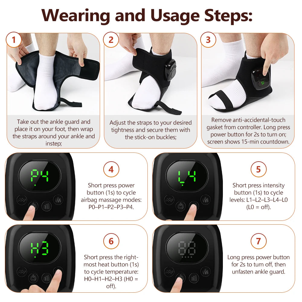 Heated Airbag Ankle Compression Massager - 14