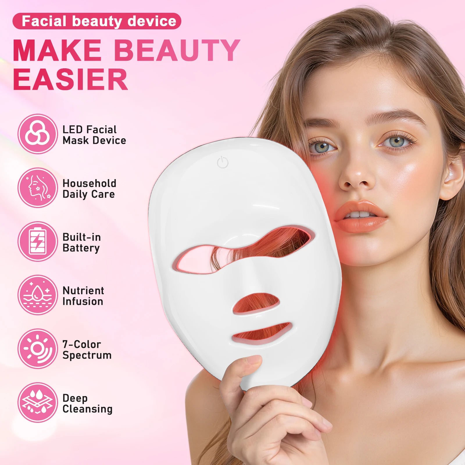 7-Color LED Photon Facial Mask for Skin Rejuvenation - 2