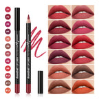 Professional 12-Color Waterproof Lip Liner Pencil Set
