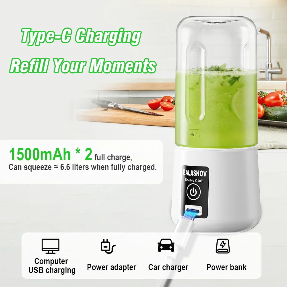 Portable Rechargeable Fruit and Vegetable Juice Blender Cup
