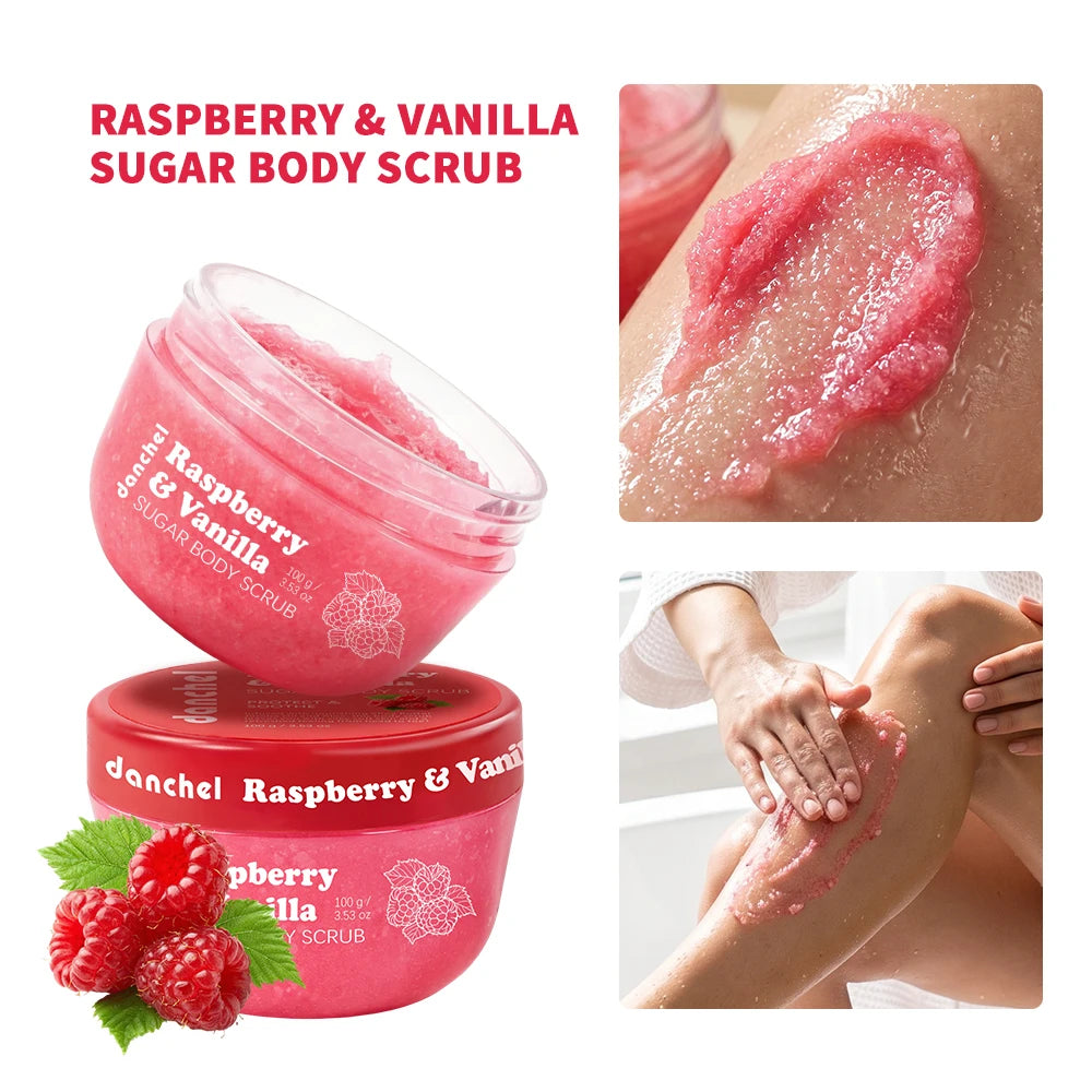 Raspberry Vanilla Sugar Body Scrub for Smooth Glowing Skin - 1