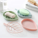 Leaf-Shaped Self-Draining Soap Holder for Bathroom and Shower