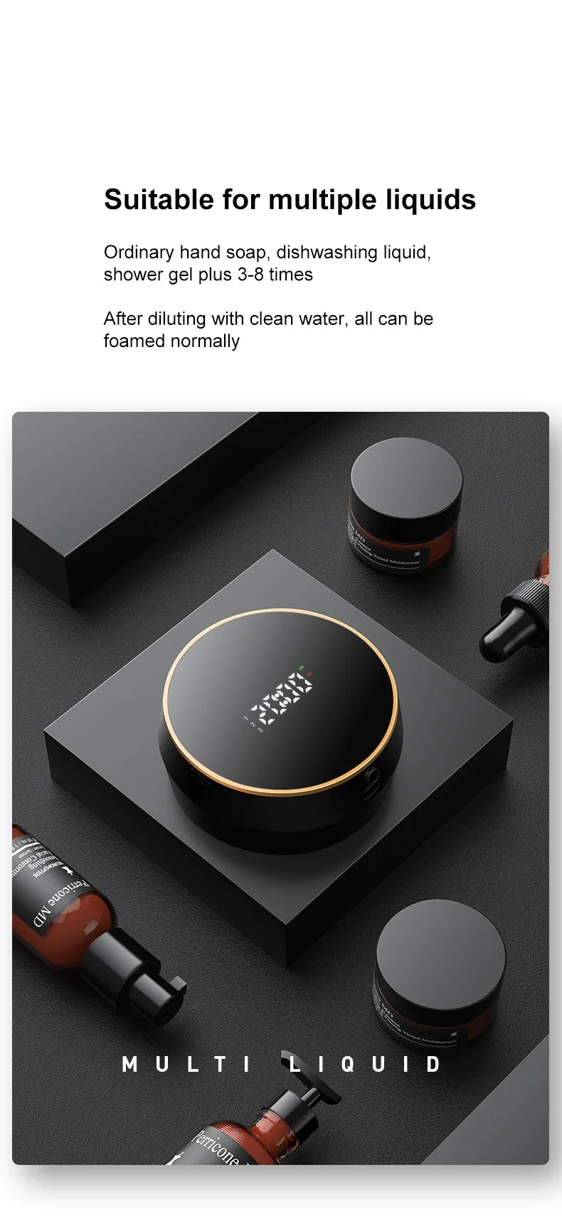 Automatic Touchless Foam Soap Dispenser with Temperature Display