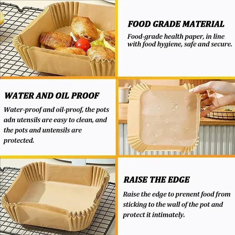 Disposable Non-Stick Air Fryer Parchment Paper Liners - 15