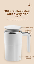 Automatic Magnetic Self-Stirring Coffee Mug with Temperature Display
