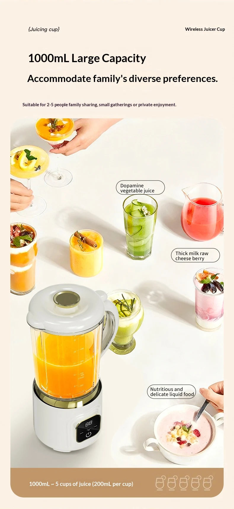 Portable Wireless Electric Fruit and Ice Blender - 10