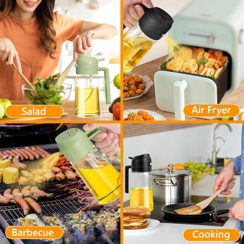 2-in-1 Dual Action Oil Spray and Pour Bottle for Kitchen Cooking - 5