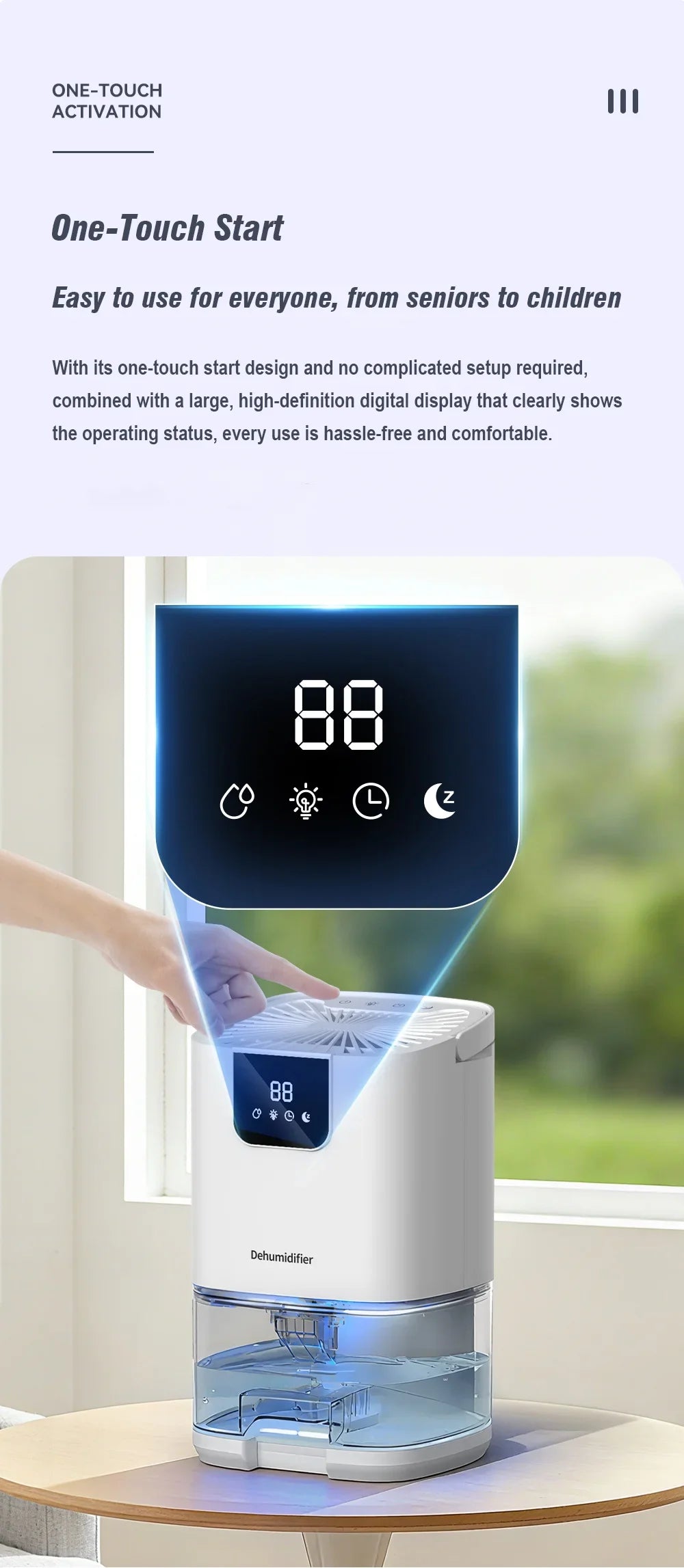 1000ML Portable Smart Dehumidifier for Home and Bedroom - 14