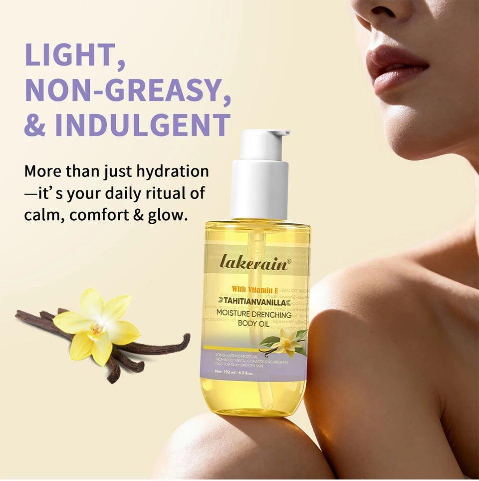 Moisture Drenching Vanilla Body Oil for Glowing Skin
