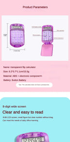 Portable Mini Transparent Flip Calculator with Keychain