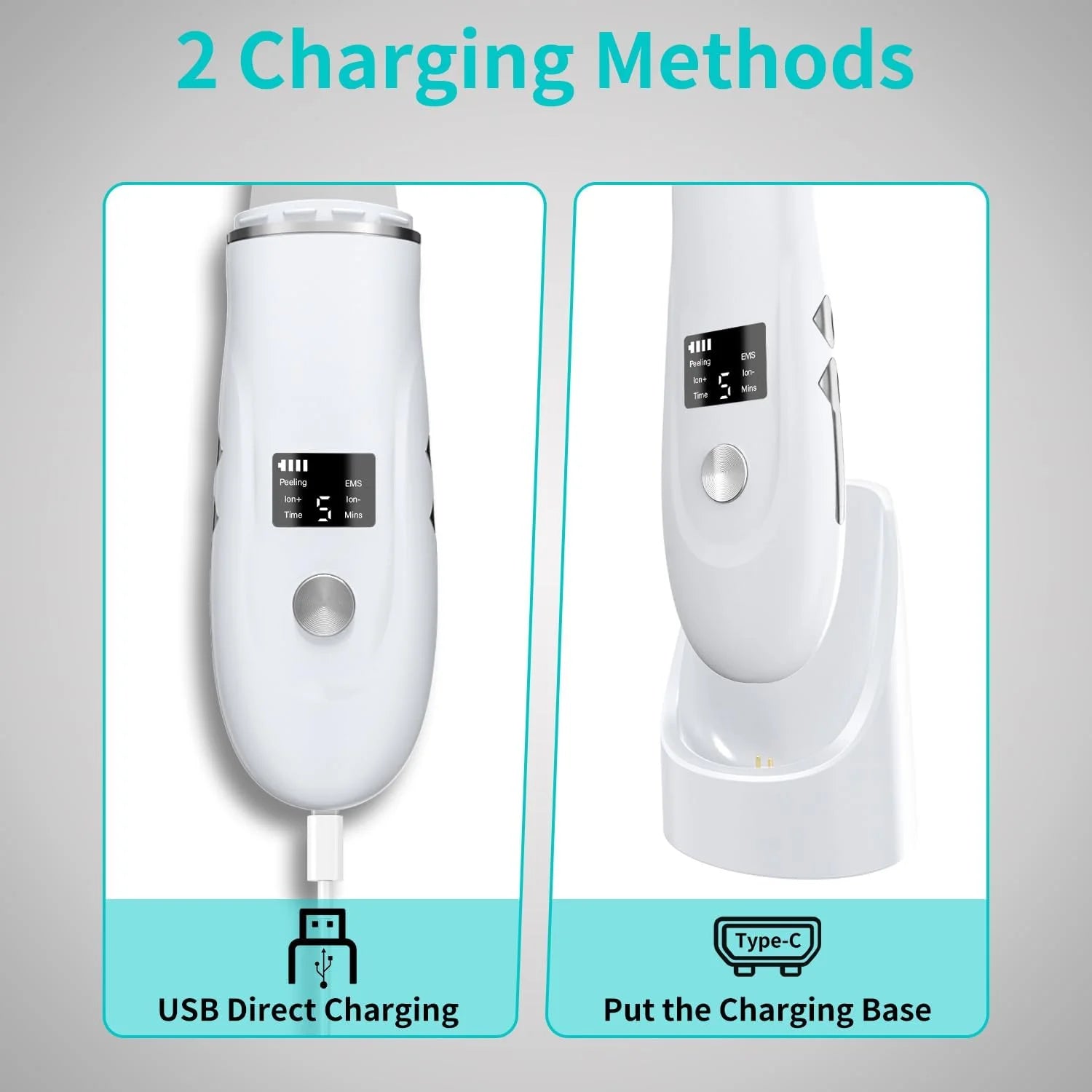 4-in-1 Ultrasonic Facial Skin Scrubber and Pore Cleaner - 4