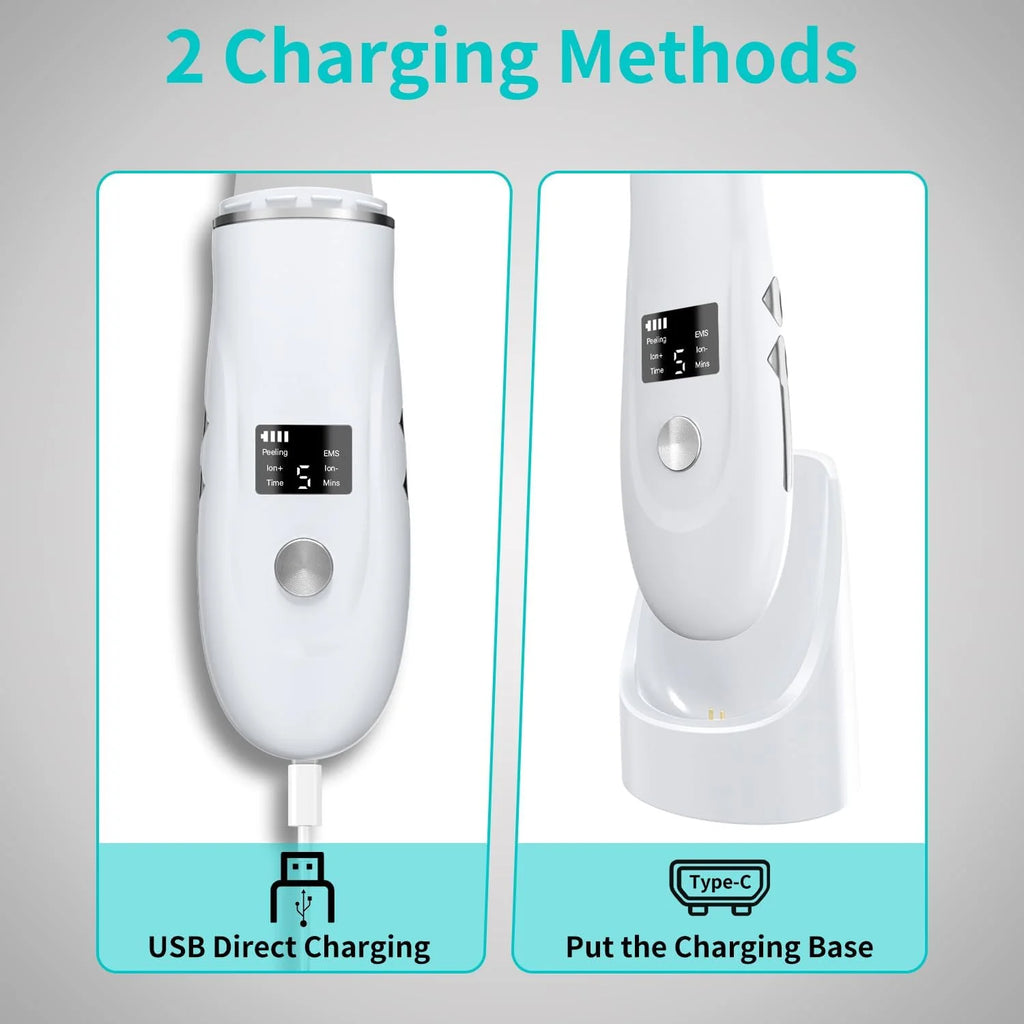 4-in-1 Ultrasonic Facial Skin Scrubber and Pore Cleaner