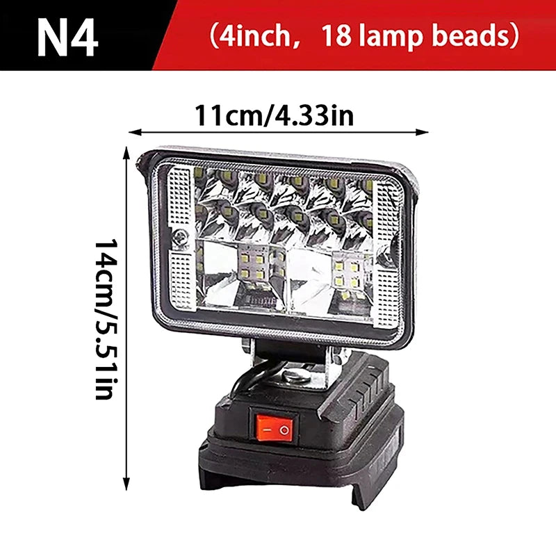Portable LED Work Light for 18V Battery