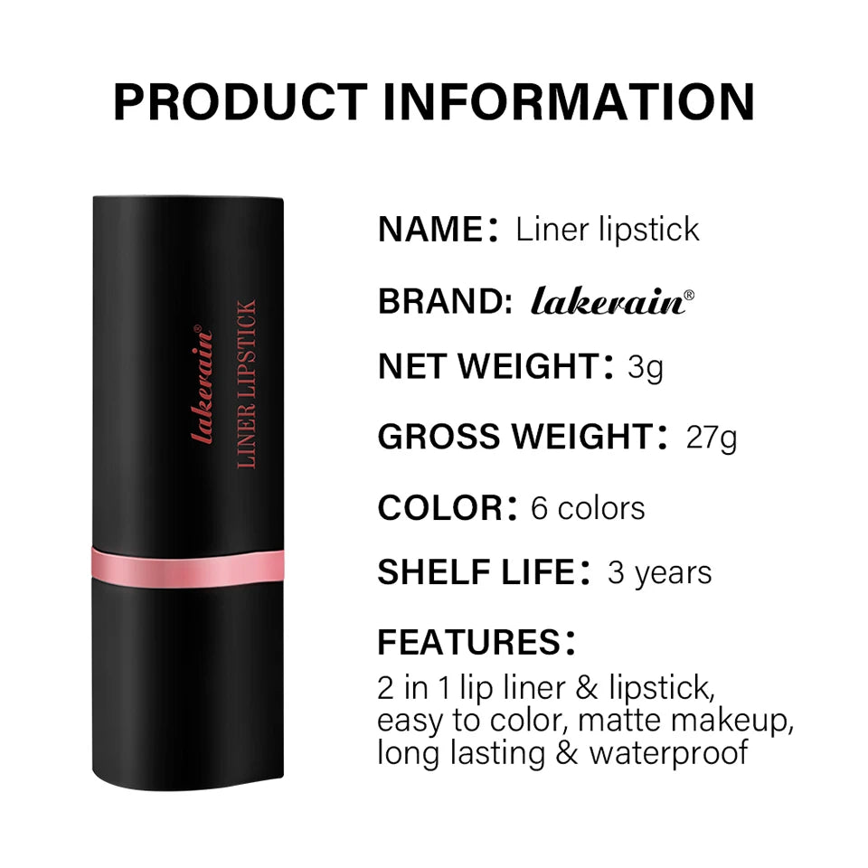 2-in-1 Waterproof Matte Lip Liner and Lipstick Crayon