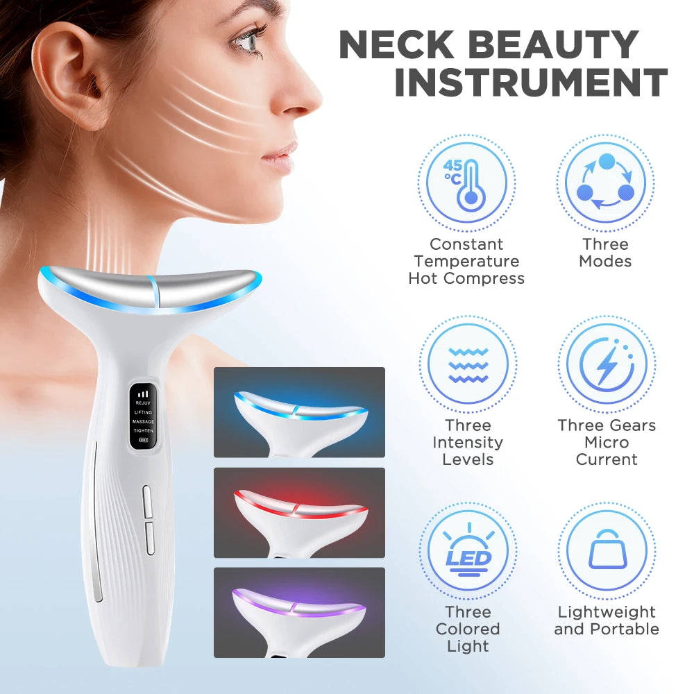 LED Facial and Neck Skin Tightening Beauty Massager - 2