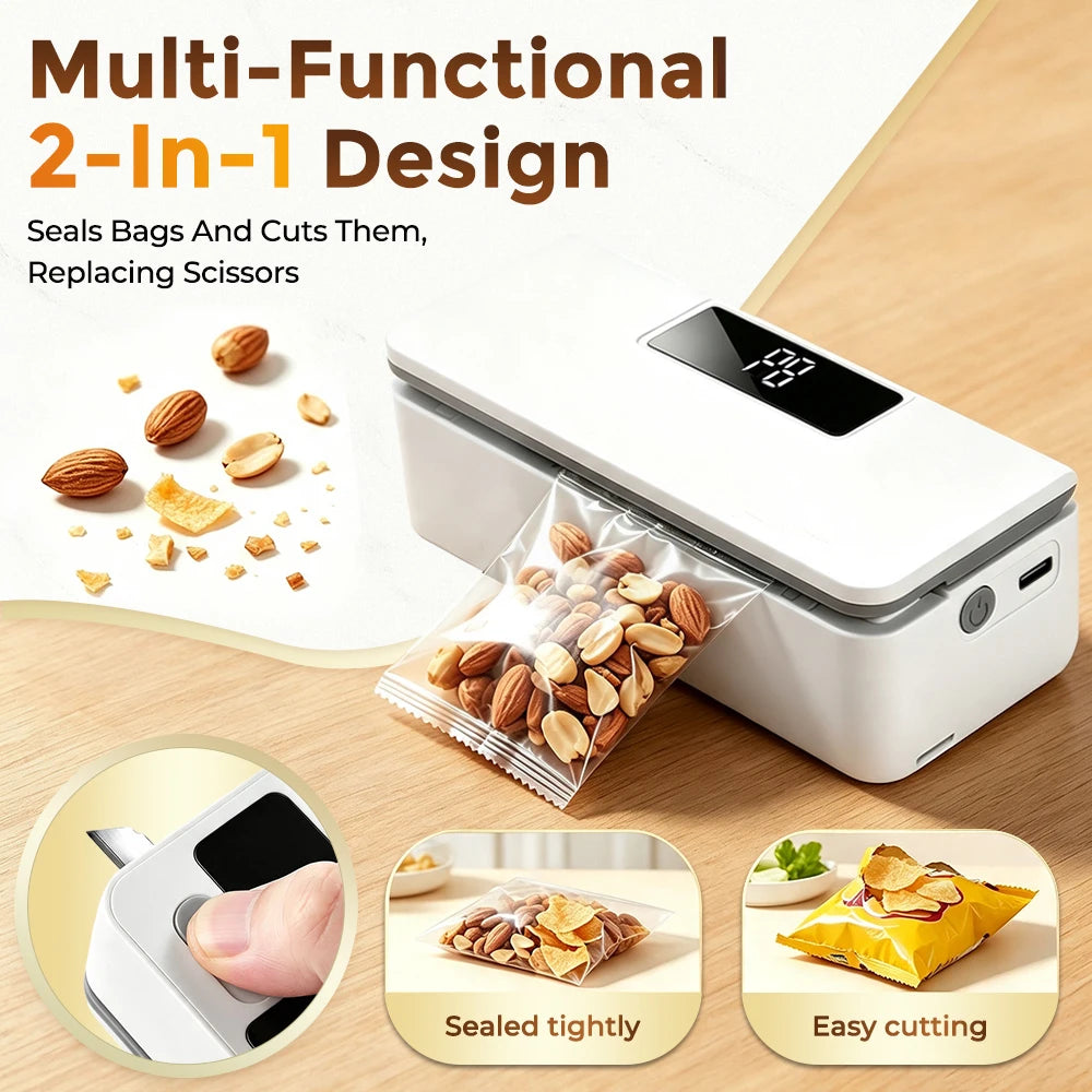 Rechargeable Handheld Mini Bag Sealer with Cutter
