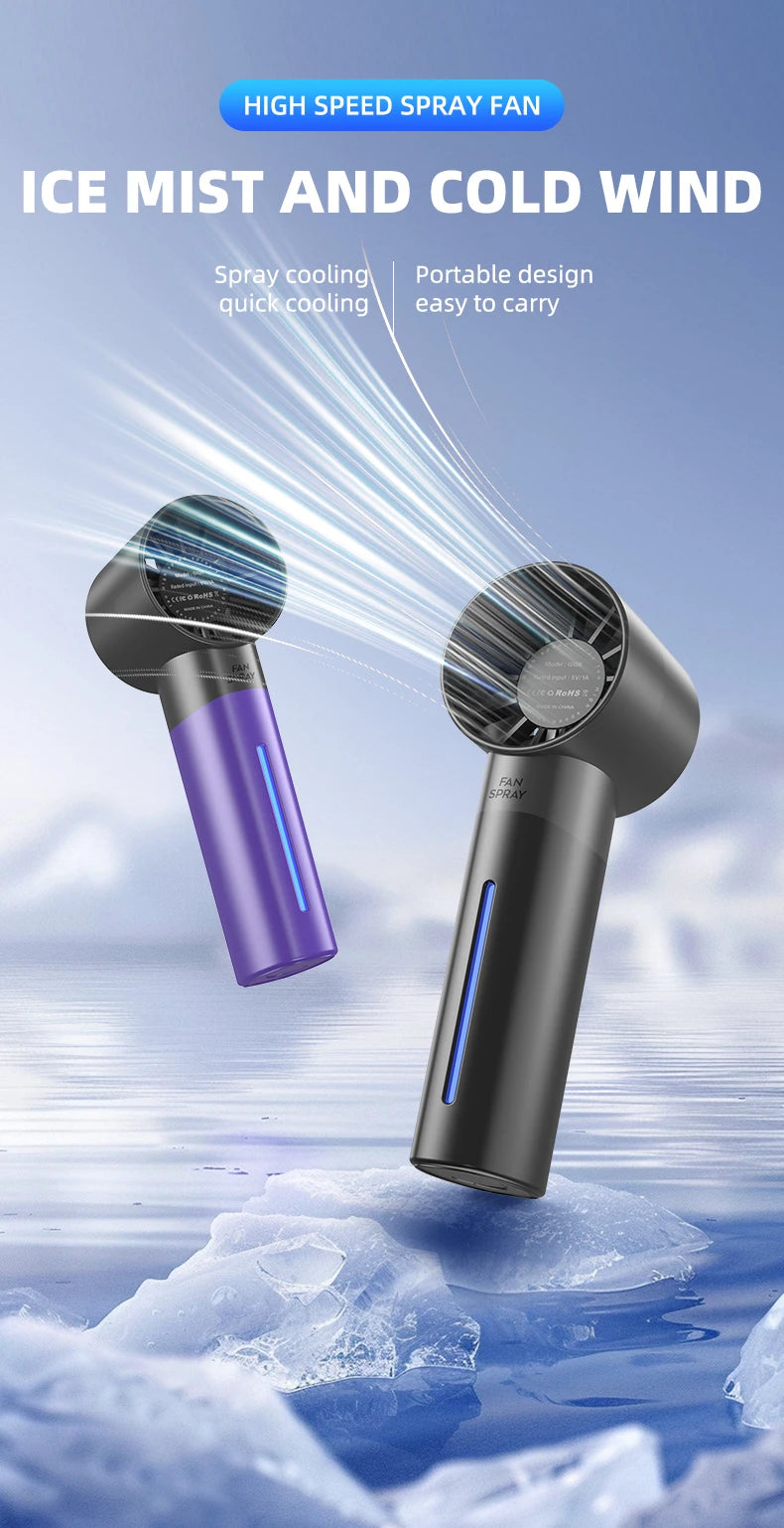 Portable Handheld Misting Fan for Summer Cooling