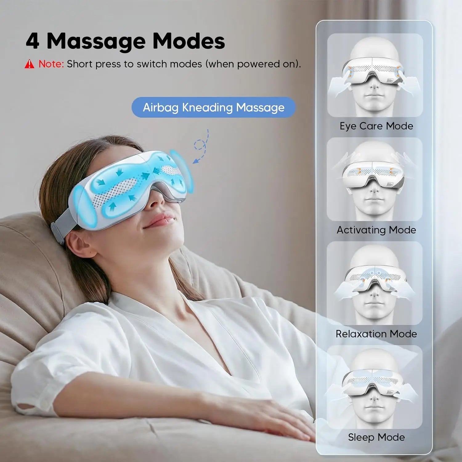 4-in-1 Rechargeable Airbag Eye Massager for Stress and Eye Strain - 2