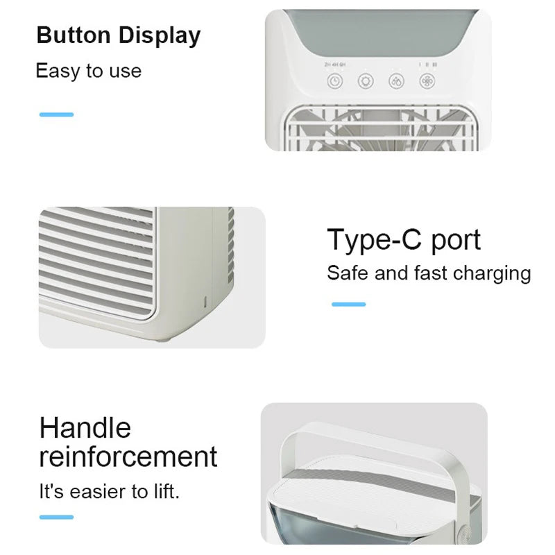 Portable Desktop Air Cooler with Humidifier Spray