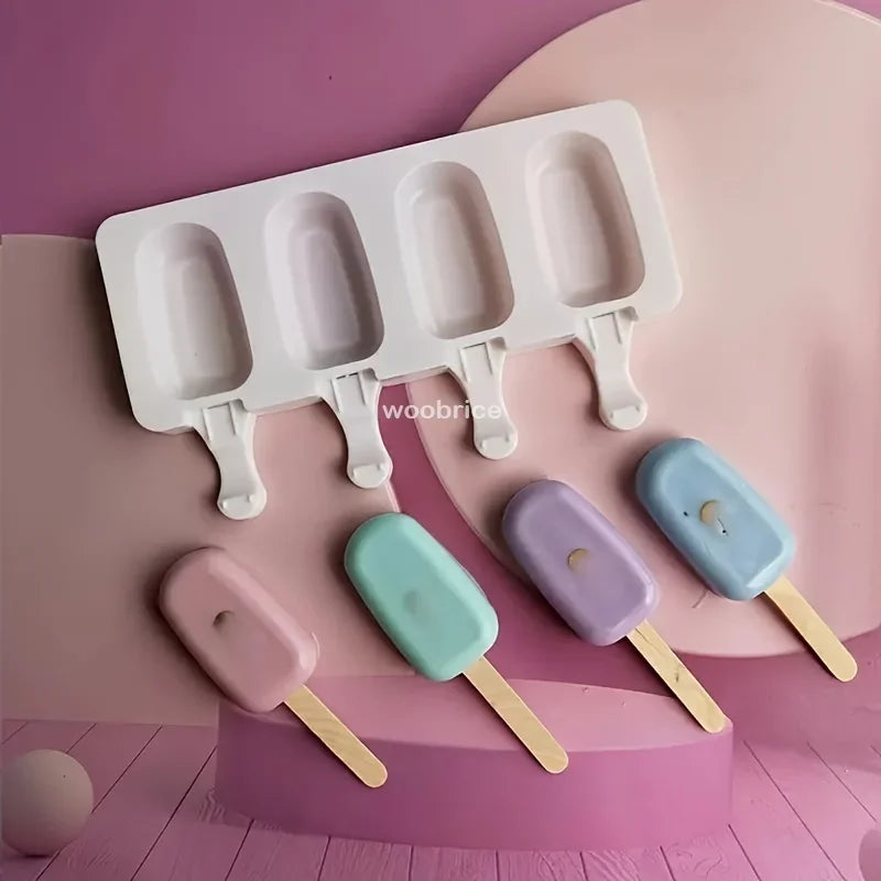 Silicone Ice Cream and Popsicle Maker Mold Tray - 3