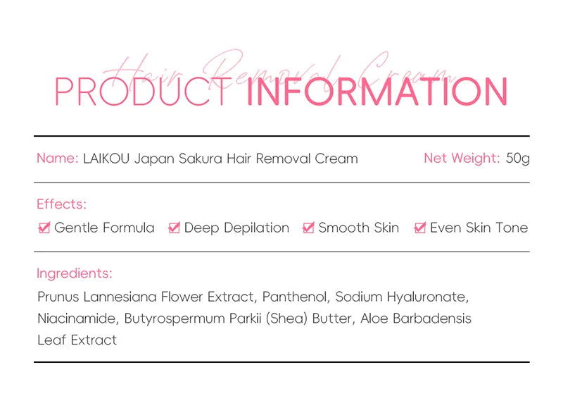 Painless Gentle Hair Removal Cream for Body and Intimate Areas