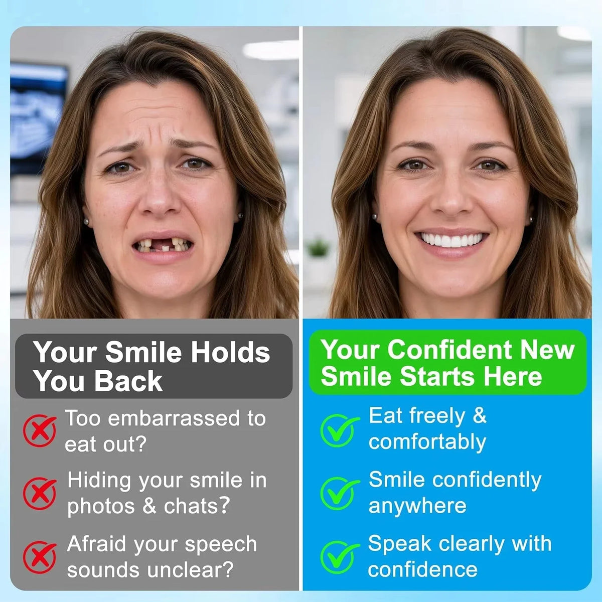 Custom Fit Temporary Cosmetic Teeth Veneers