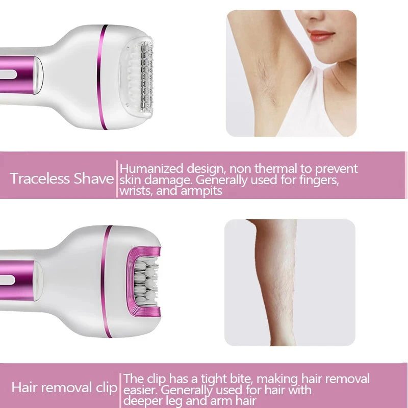 3-in-1 Rechargeable Electric Hair Remover and Shaver for Women - 2