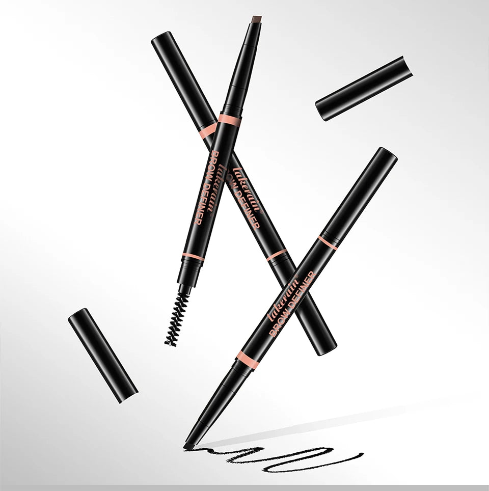 Waterproof Triangular Tip Eyebrow Pencil with Grooming Brush - 19
