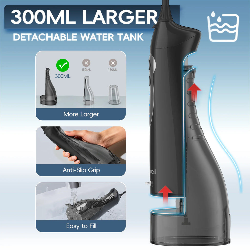 Portable Rechargeable Water Flosser for Oral Hygiene and Teeth Cleaning