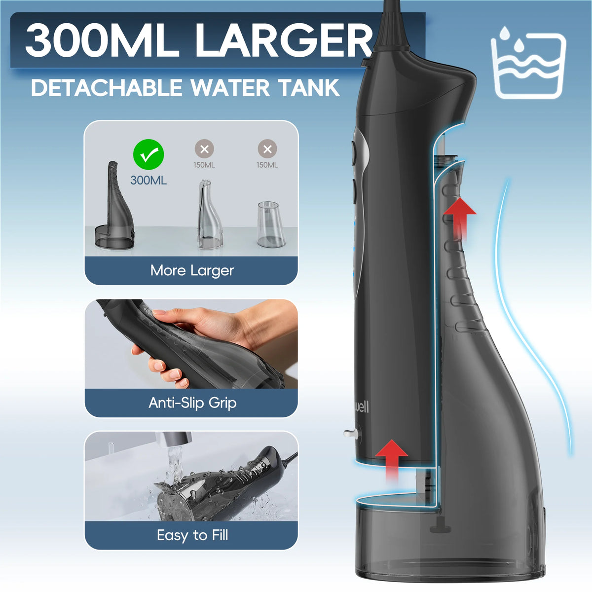 Portable Rechargeable Water Flosser for Oral Hygiene and Teeth Cleaning