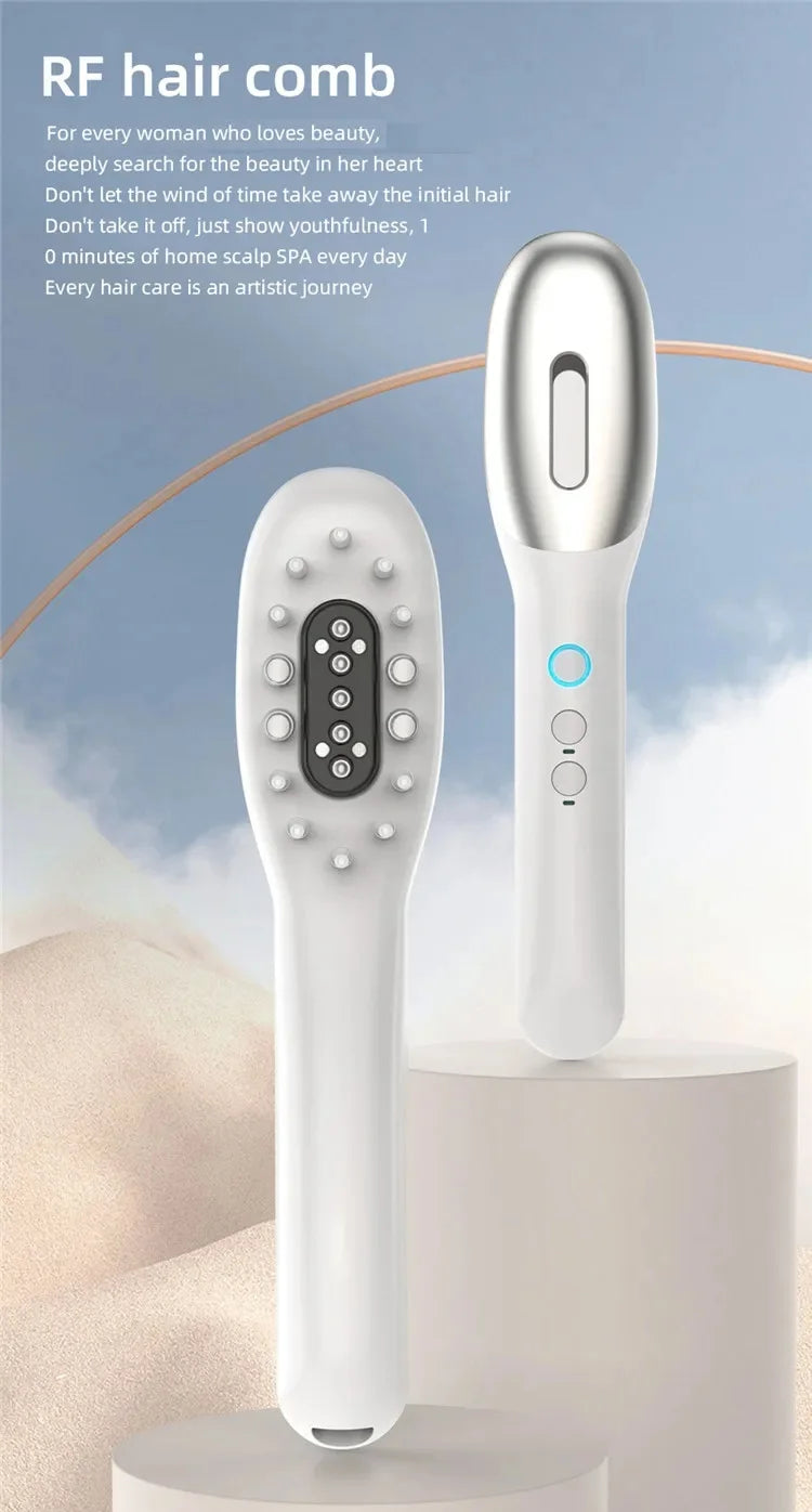 Electric EMS Scalp Massager and Hair Oil Applicator Comb