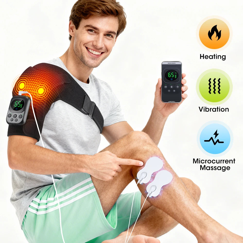 Wireless Heated Shoulder Massager with Vibration and App Control - 20